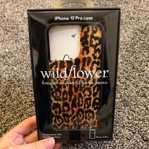 Iphone 13 Pro Wildflower leopard print phone case.